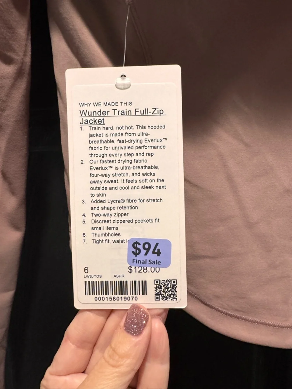 lululemon Wunder Train Full-Zip Jacket - Ashen Rose /Everlux - Picture 6 of 8